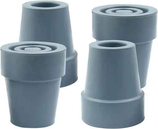 4pcs 19mm Rubber Cane Tips, 3/4 Inch Diameter Anti Slip Crutch Tips, Universal Replacement Tips for Cane, Crutch, Walker (Grey)