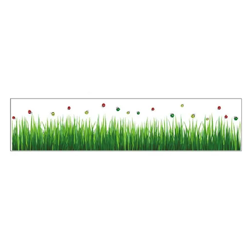 Floral Wall Decal Green Leaves Flowers Pattern PVC Sticker for Living Room Bedroom Decorative Backdrop