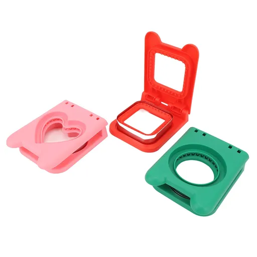 3pcs Sandwich Cutter and Sealer Sandwiches Maker for Lunch Boxes Bento Boxes Rectangular Red Round Green Heart Shaped Roseate