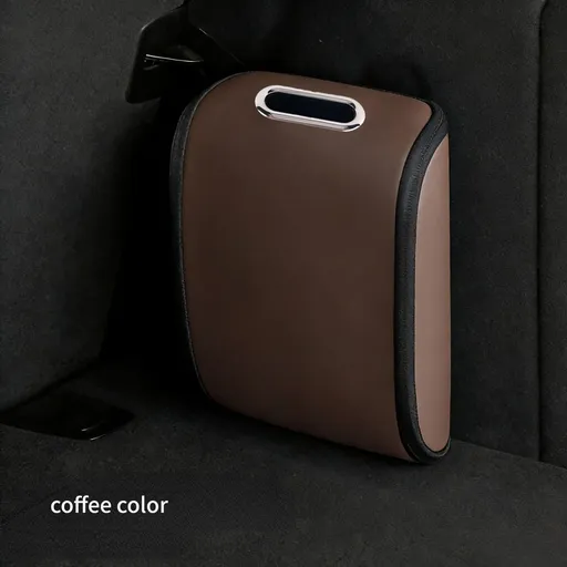 Car Trunk Shoe Box Organizer: Waterproof and Durable PVC Leather, Easy Installation with Velcro, Large Capacity for a Tidy Trunk, Say Goodbye to Mess and Travel in Style!/coffee color