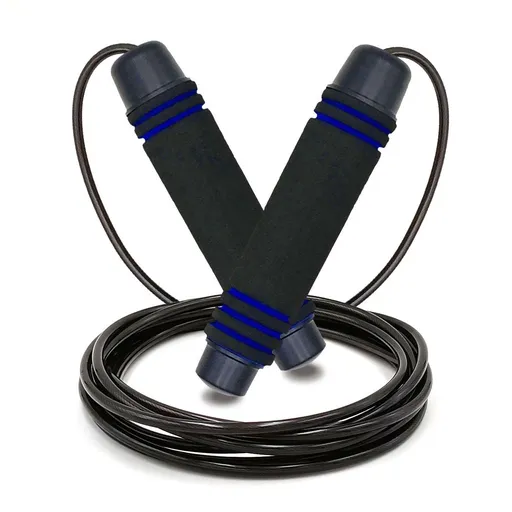 Adjustable Speed Jump Rope with Soft Memory Foam Handles, Tangle-Free Skipping Rope for Fitness, Cardio Workout & Exercise - Blue