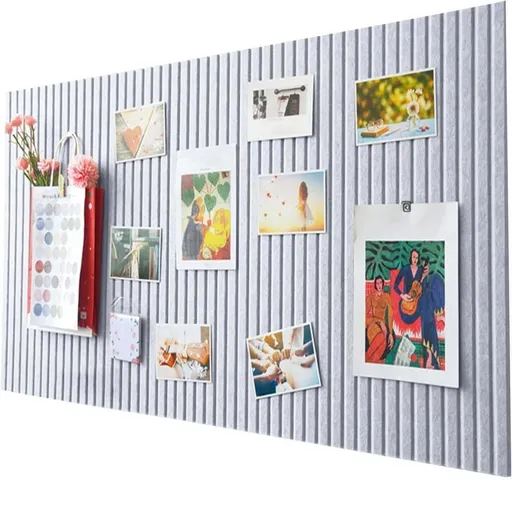 Self-adhesive Photo Board 30x30cm, Decorative Cork and Wall Panel Bulletin Board with Acoustic Panels for Photos and Messages, Gray, for Home and Office
