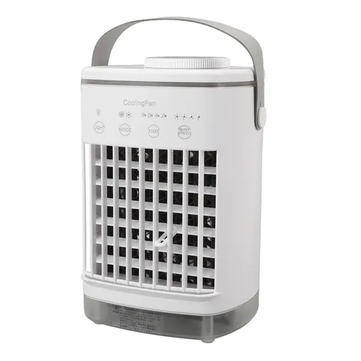 Portable Air Conditioner Fan 2 Modes 4 Speeds Timed USB Evaporative Air Cooler Air Conditioner Cooling Fan with Light for Desktop