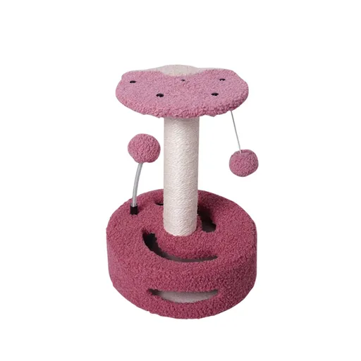 Cat Climbing Toy Small Jump Platform with Claw Scratching Board for Kittens Play - Pink