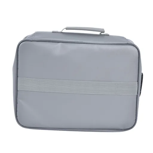 Fireproof Document Bag Pouch Portable File Safe Organizer Large Capacity Storage Box Case with LockSilver