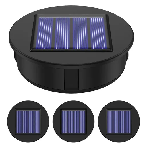 Solar Light Replacement Top, 4 Pack Round Solar Lantern Replacement Top Parts for Outdoor Hanging Lanterns Garden Decor, 3.15" Diameter Lid Inserts