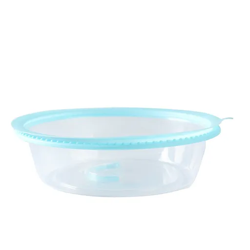 Microwave Heating Sealing Cover Transparent PP Stackable Temperature Keeping Plate Serving Cover for Kitchen Sky Blue