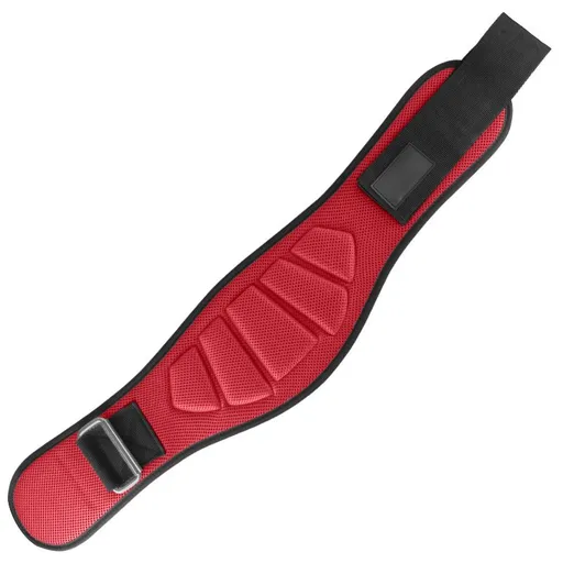 Adjustable Weightlifting Belt, EVA Nylon Lumbar Support Belt for Powerlifting, Bodybuilding, Gym Fitness and Strength Training - Red L