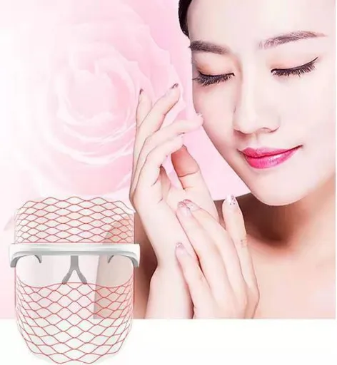 Mesh Design LED Face Mask, Ultra-Light Red Light Therapy for Face, 7-in-1 Colors LED Facial Skin Care Mask, 7 Colors Portable Rechargeable Skin Treatment Mask