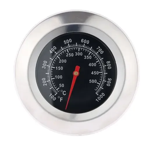 BBQ Grill Thermometer, Stainless Steel Analog Temperature Gauge with 7.6 cm Dial for Smokers and Charcoal Grills, 38-538 C