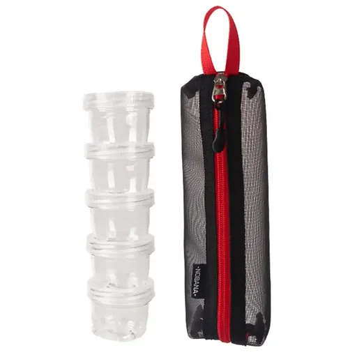 5PCS Outdoor Camping Spice Container Set Travel BBQ Seasoning Storage Box Use - Black