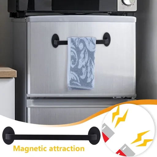 Magnetic Towel Hook for Metal Surface - Ferromagnetic Towel Rack No Drill Bathroom Towel Hanger - Heavy Duty Wall Hook for Kitchen - Space Saving Organizer for Towels Robes Bags Hats Coats - Set of 1