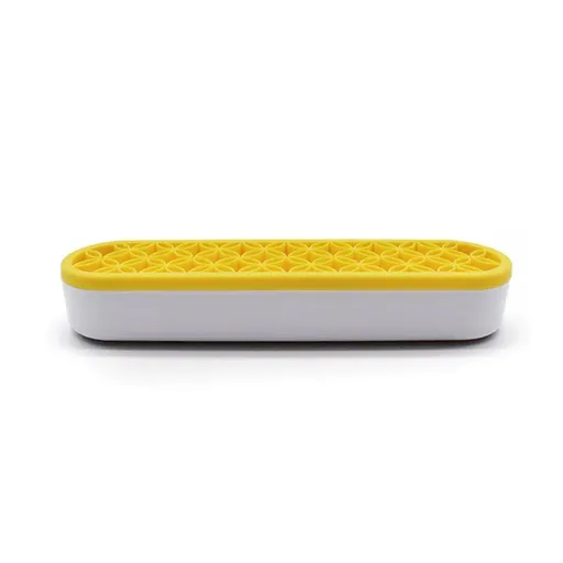 Silicone Makeup Organizer Cosmetic Storage Box Lipstick Brush Holder Desktop Box - Yellow