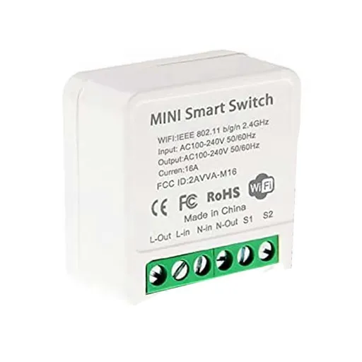 Smart Relay Switch DIY Timer Light Control Module Compatible with Smart Life App 10A White