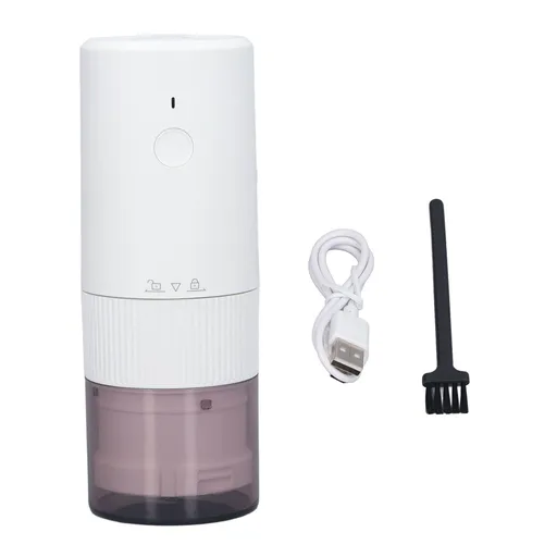 Electric Coffee Grinder Home Travel Portable USB Rechargeable Wireless Mini Electric Automatic Cone Coffee Grinder White
