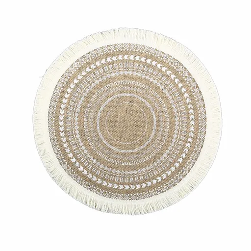 Placemats Set of 4 - Boho Cotton Woven Round Tassels Table Mats for Dining Room Kitchen Table Decor(Tassel circular pattern)