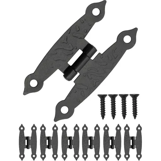 6 pcs Antique Metal Hinges For Cabinets, Cupboard Doors, Chests, Crates Retro Country House Style 65 X 34Mm