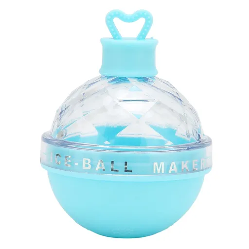 Ice Ball Mould Soft Bottom Cute Shape Round Ice Mold Maker for Wine Coffee Fruit Tea Blue