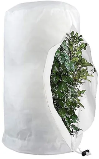 Reusable Plant Frost Protection Bag with Drawstring, Winter Garden Plant Cover, White, L‑Size 120x180cm