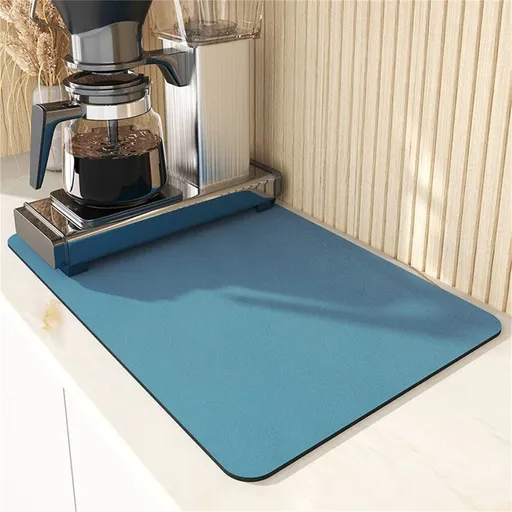 Coffee Mat, Rubber Backed Absorbent Dish Drying Mat, Fit Under Coffee Maker Coffee Machine Coffee Pot, Espresso Machine Dish Rack, Kitchen Counter Coffee Bar Accessories