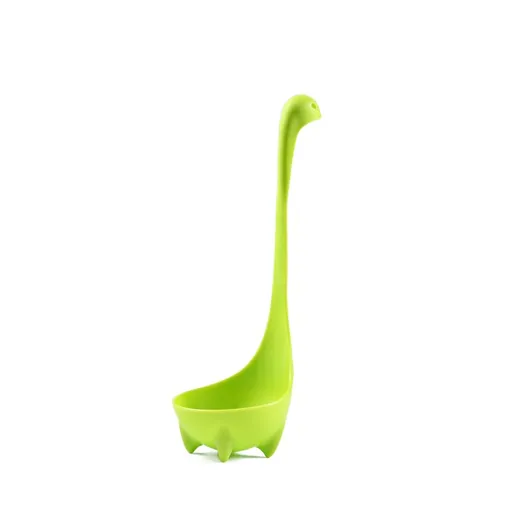 Green Nessie Ladle Loch Ness Monster Soup Spoon Cute Dinosaur Shaped Standing Ladle Food-Grade Nylon Kitchen Utensil Handle Heat Resistant 0-120C Funny Cooking Gadget Gift for Home Cooks