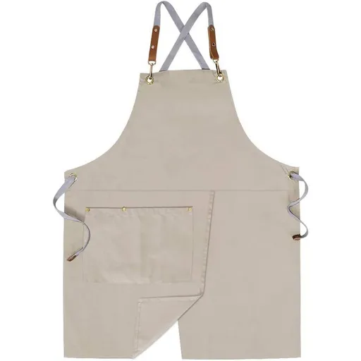 Pottery Apron Split Leg with Large Pocket Canvas Apron with Adjustable Strap for Art Garden Nail Tech Hairstylist(light gray)
