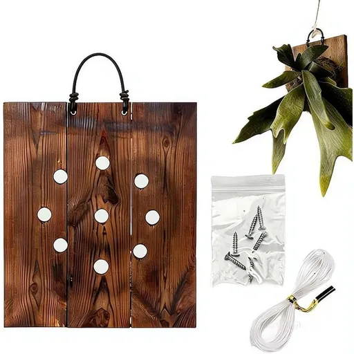 Fern Mounting Kit, 3 Sizes Rectangular Wall Planter, Natural Wood Vertical Plant Holder for Ferns Orchids Air Plants, Wall Mounted Home Bedroom Decor