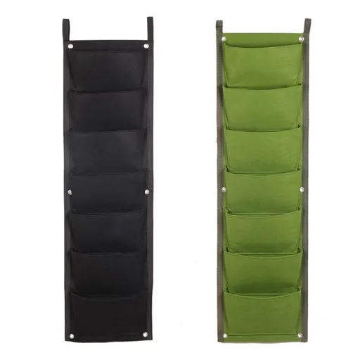 2pcs Fence Planters Wall Planters for Outdoors Plants Vertical Planter Balcony Planter Vertical Garden Wall Pocket Planter Outdoor Wall Planter Fence Garden Planter(Black+Green)
