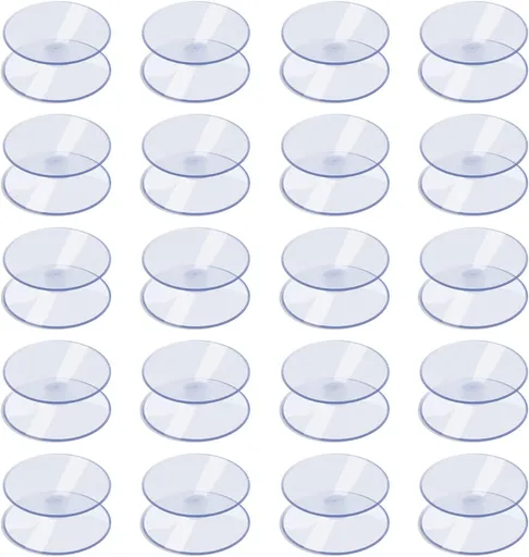 20 Pack 0.8 Inch Double Sided Suction Cups for Glass Table Top Home Organization