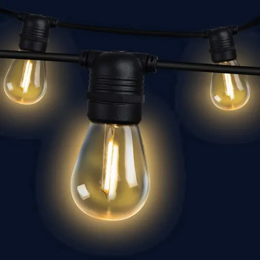 Festoon String Lights 50m Bright and Mellow Glow Outdoor Garden Wedding Party IP44 Water Resistant