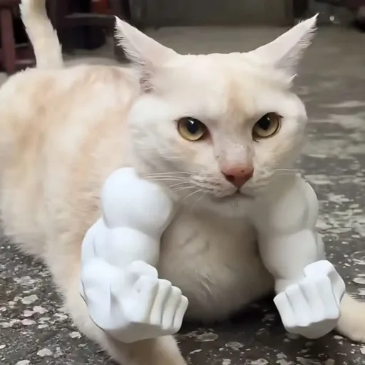 3D printed Hulk Cat Arm White