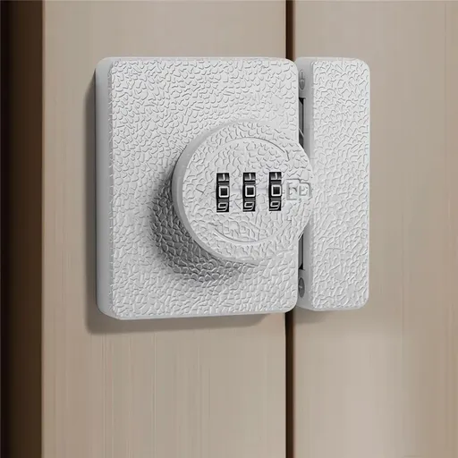 1 Pack White Closet Door Lock, 3 Digit Keyless Bifold Cabinet Lock for Swinging Sliding Cupboard Pantry Barn Shed Drawer