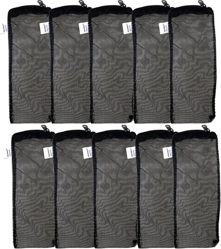 10pcs Aquarium Filter Media Bags, Fish Tank Fine Mesh Bags, 3”x4”/3”x8”/5.5”x8” with Plastic Zipper for Activated Carbon (3” x 8”)