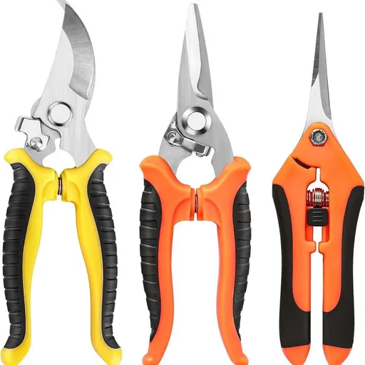 3-Pack Gardening Pruning Shears Set, Labor-Saving Spring & Non-Slip Handle for Garden, Orchard, Flower Arrangement