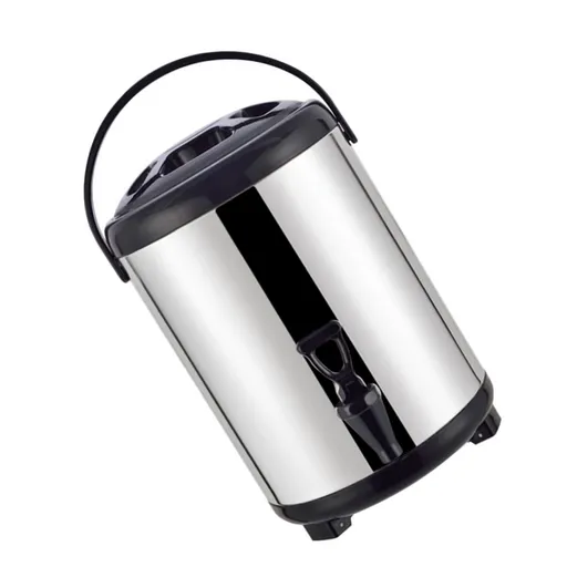 Stainless Steel Milk Tea Bucket Large Capacity Thickened Insulated Beverage Dispenser Barrel with Spigot for Restaurant 10L