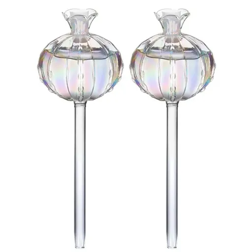 2PCS Automatic Glass Watering Cactus Plant Flower Self Drip Irrigation Tool - Transparent