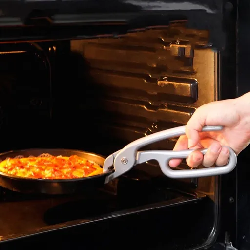 Aluminum Alloy Baking Tray Clip | High Temp Resistant Pot & Pan Gripper | Spring Loaded Oven Mitt for Pizza Pans, Dinner Plates & Iron Skillets | Kitchen Cooking & Baking Tool for Home & Outdoor BBQ