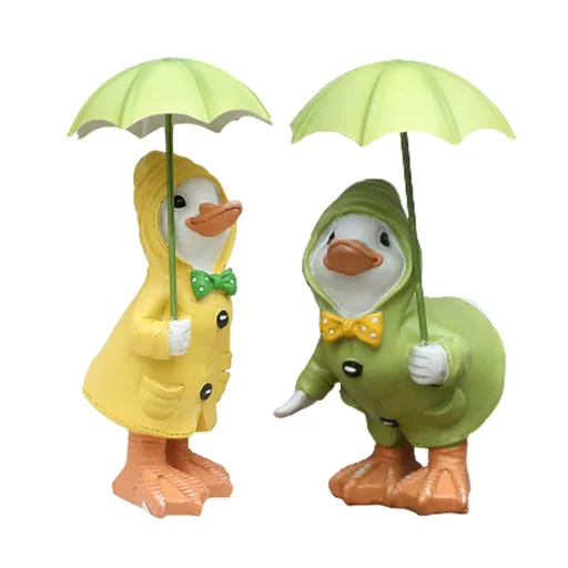 Christmas Garden Decoration, A Pair of Ducks, with Detachable Umbrella Rustic Christmas Decorations Indoor Teacher Ornaments