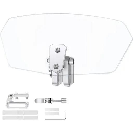 Motorcycle Windshield Adjustable Clip On Windscreen Extension Spoiler Wind Deflector For Motorcycle-Transparent