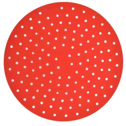 20cm Anti Slip Round Cooking Fryer Mat Anti Sticking Silicone Steamer Liners For KitchenRed