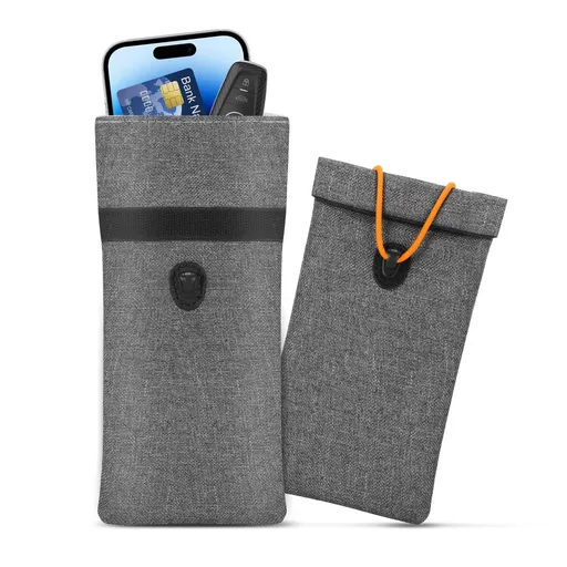 2pcs Pouch for Car Keys and Smartphone, Key Signal Blocking Bag, Cell Phone Keyless Entry Signal Blocking Bag（grey）