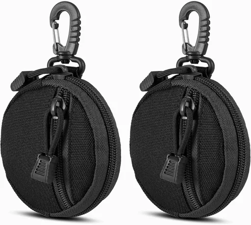 Storage Bag - Accessory Organizer - Compact Wallet for Daily Use - Suitable for Travel, Sports, Running, Camping and Other Indoor and Outdoor Activities - Set of 2 (Black)