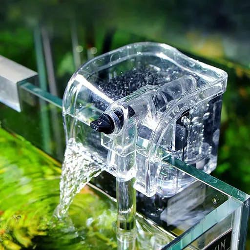 Aquarium Hang on Filter, Quiet Fish Tank Filter External Hanging Aquarium Filter Pump for Freshwater and Saltwater Setups