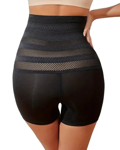 Seamless Shaping Control Underwear With High Waist Abdominal And Butt Lifting Panties - Black - M