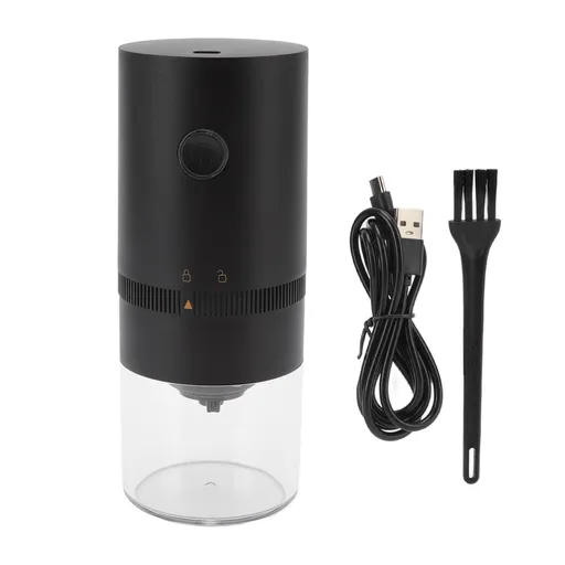 Electric Coffee Grinder USB Charging Black Simple Operation Coffee Bean Grinder for Home Camping Travel 3.7V 13W