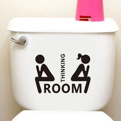 Thinking Room Wall Decals 8.6 inch Sticker Decor Black Art Vinyl Mural Sign for Cafe Shop Office Toilet Hotel Closestool