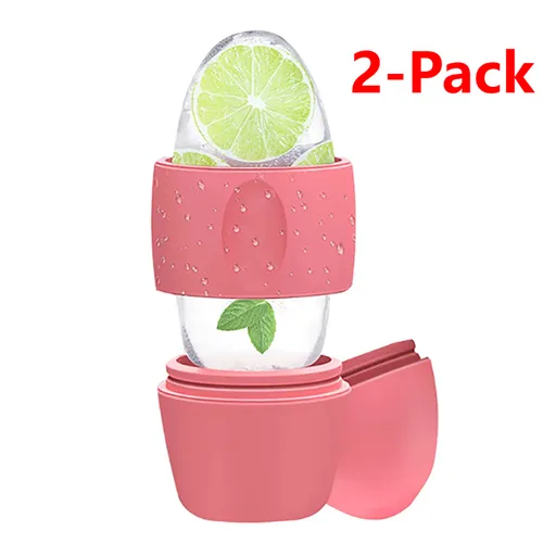 2-Pack - 2-in-1 Dual-Head Ice Beauty Device, Cold Compress Lifting and De-Puffing Skincare Tool for Home Use - Red