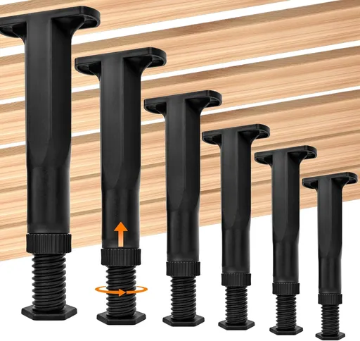 6PCS Bed Frame Support Legs Adjustable (7.75"-13.5") - Heavy Duty for Maximum Stability in Dresser, Table, Chair, Sofa, and Cabinet Furniture