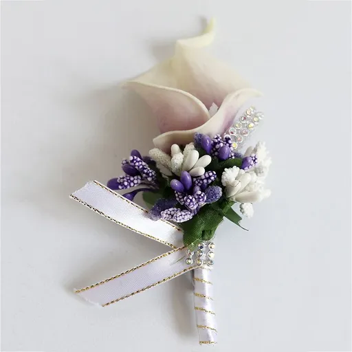 Boutonniere for Men Wedding Groom Best Man Boutonniere with Pin Set of for Wedding Party Prom Event Ceremony Anniversary(Purple)