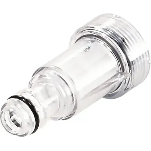 Water Inlet Filter Hose Connector for High Pressure Washer, PC Filter Accessory for Karcher Style Cleaning Tools, Clear Housing